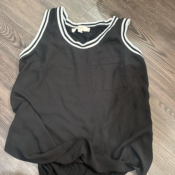 LOFT Bundle of 1 Women's Mixed Media Black Shell Tank Size Small - Picture 6 of 6